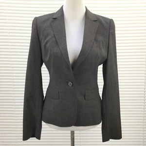 Jigsaw Women's Grey Wool Blazer Tailored Jacket Size 12 Lined Made in Europe - Picture 1 of 18