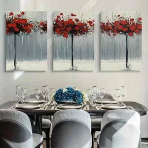 3pcs Classic Snow-Covered Flowers Art Print Metal Print Ready to Hang Art - Imagen 1 de 6
