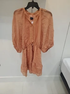 MSRP $129 Minkpink Drawstring-Waist Peasant Dress nwt Size Small - Picture 1 of 3