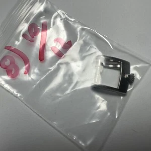 Rolex Steel buckle vintage for leather strap 10 12 mm - Foto 1 di 2