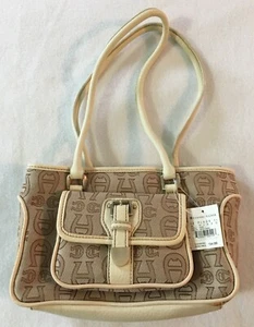 Etienne Aigner Le Plage II Camel Cream Signature Double Handle Mini Bag HTF NWT! - Picture 1 of 11