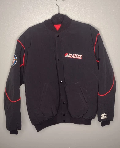 Vintage Starter Mens NBA Portland Trail Blazers Jacket  Large USA Snap Cover