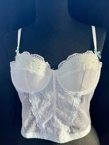 Victoria's Secret "I Do" Blue & White Lace Bustier - Size 36B New With Tag! - Picture 1 of 4