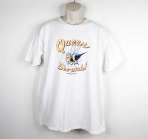 Vintage Big Dogs T-Shirt Adult Large Queen Bee-Atch Bee White Short Sleeve - Picture 1 of 9