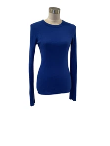 Aqua 100 % kobaltblau schmal Kaschmir Rundhalsausschnitt Pullover $ 179 - Bild 1 von 4