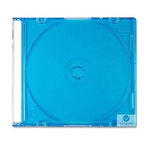 50 Single CD Jewel Case 5.2mm Spine Slim Blue Tray New Empty Replacement Cover - Afbeelding 1 van 6