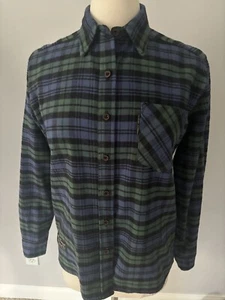 The Vermont Flannel Co. Women’s S Plaid USA Classic Cotton Flannel Blue Green - Picture 1 of 12