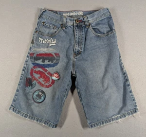 Vintage ecko unltd Shorts Youth 14 Blue Embroidered Loose Fit Baggy Y2K 90s - Picture 1 of 10