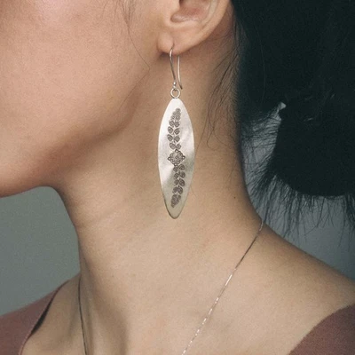 Pendientes Hill Tribes Plata de Ley 925 Hechos a Mano Floral Joyería Étnica Regalo F94 Foto 1 de 4