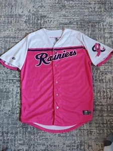 Tacoma Rainiers #16 Game Used Pink Cancer Awareness Jersey Size 48 Player Worn - Picture 1 of 5