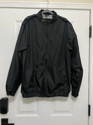 NBN Gear HOMBRE DEPORTE NEGRO CHAQUETA BOMBARDERO PISTA CREMALLERA COMPLETA IMPERMEABLE TALLA XL retro Foto 1 de 4