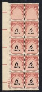 Scott J94a 1959 6 centavos franqueo debido color falta PB DE 10 MNH OG VF CERTIFICADO PF - Imagen 1 de 3