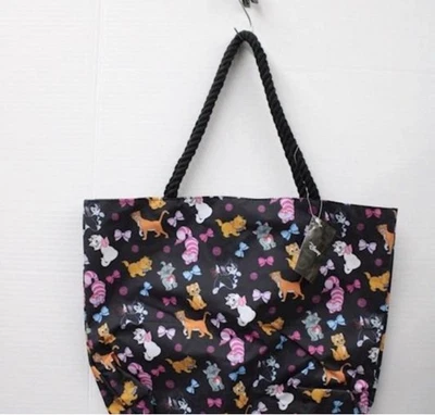 Bolso de mano de lona negro Disney Cats para amantes de los gatos Bolso de hombro de viaje Foto 1 de 4