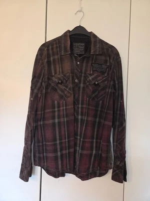 Affliction Clothing Herren Hemd XXL - Rot Grau Karriert - Bild 1 von 4