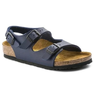 EUC Birkenstock Kinder Unisex Roma Sandalen Größe 10 blau Birko-Flor UVP 150 $ - Bild 1 von 8