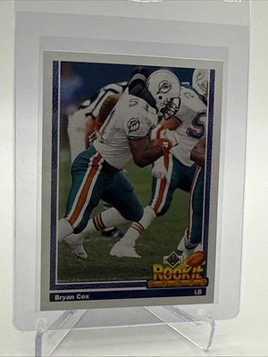 1991 Upper Deck Bryan Cox Rookie Football Card #607 Mint FREE SHIPPING - Image 1 of 3