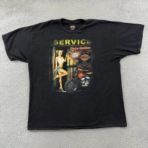 Vintage Harley Davidson Shirt Adult 2XL Black Biker Short Sleeve 90s Motorcycle - Picture 1 of 10