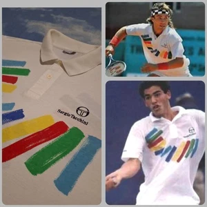 POLO SHIRT SERGIO TACCHINI Pete Sampras Pat Cash 89's Gr.6-L Made Italy RAR  - Bild 1 von 6