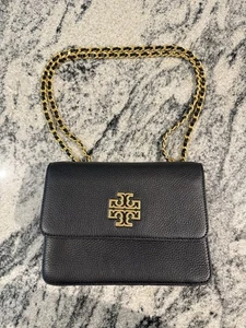 Tory Burch Convertible Crossbody Shoulder Bag Purse Black Medium Retail $535 - Picture 1 of 10