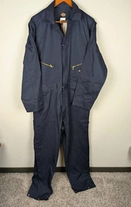 NEW Dickies Long Sleeve Deluxe Coveralls Mens Large Regular Navy Blue Mechanic - Picture 1 of 6