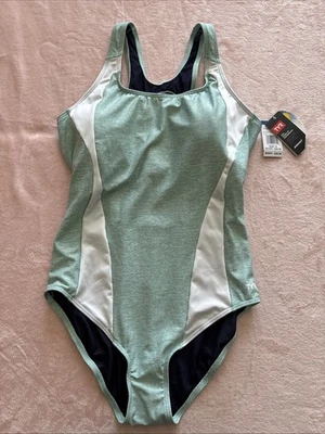 NWT Women's Size 18 TYR Durafast Elite Max Splice Control Fit Swimsuit Turquoise - Image 1 of 4