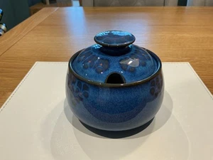 DENBY MIDNIGHT LIDDED PRESERVE POT / SUGAR BOWL STONEWARE TABLEWARE - Picture 1 of 15