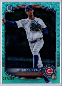 2025 Bowman Chrome Baseball Aqua Mojo Wilfri De La Cruz ROOKIE CUBS /299 - Picture 1 of 1