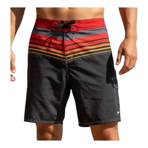 Speedo Blended Striped Mid Rise E-Board Badeshorts Black Multi Herren Gr. XL - Bild 1 von 6