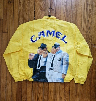 Vintage Camel Cigarette 90'S Promo Jacket Tyvek Yellow Windbreaker Size XL - Image 1 of 4