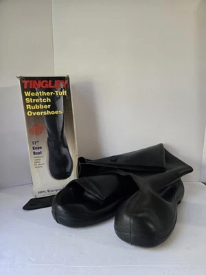 Tingley Weather Tuff stretch rubber overshoes 17" knee workboot Mens New - Image 1 of 4