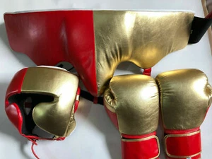 New Custom Boxing Gloves And Head Guard Any Logo or Name - Imagen 1 de 7