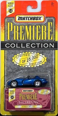 New 1998 Matchbox Premiere Collection World Class Series 14 Viper RT/10 blue - Image 1 of 4
