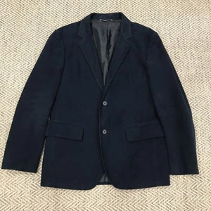 GAP Suit Jacket Mens Medium Dark Blue Velvet Blazer 2 Button Front Pockets Y2K - Picture 1 of 13
