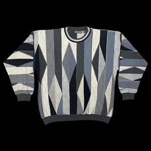 DE COLECCIÓN 90S TUNDRA 3D PUNTO LANA MERINO SUÉTER Para Hombres XL Estilo Coogi Canadá Hip Hop - Imagen 1 de 14