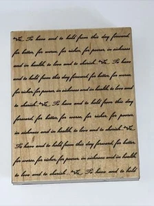 Hero Arts Word print Wedding Vow sentiment Background  To have and to hold... - Picture 1 of 4