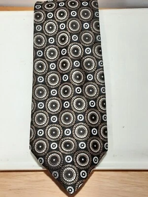 Marca Q Corbata marrón y plata look steampunk 58" largo 4" ancho 100% microfibra Foto 1 de 4