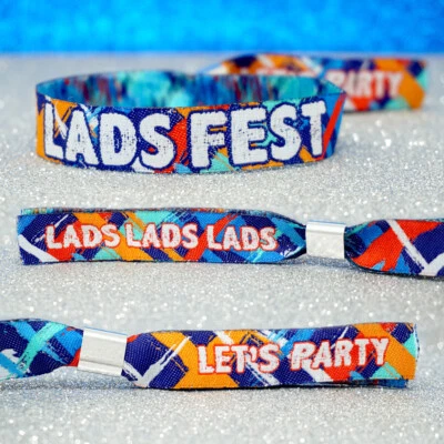 WEDFEST LADS FEST Festival Party ~ Stag Do Party Wristbands / ladsfest party accessories