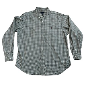 Ralph Lauren Shirt Classic Fit Green White Gingham Plaid Button Down Size XL - Picture 1 of 6