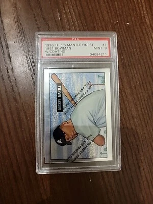 1996 Topps Finest Refractor W/Coating Mickey Mantle Card #1 (1951 Bowman RP) - Image 1 of 4