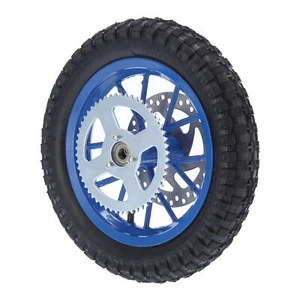 Blue 12.5x2.75in Mini Rear Wheel AntiSkid Rubber Steel Alloy For 47cc 49 - Picture 1 of 12