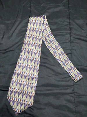 Corbata Marco Polo estilo italiano marrón aspecto ART DECO, aprox. 54" longitud, 1,25"-4" w Foto 1 de 4