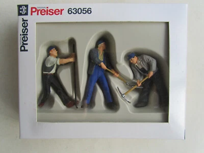 Preiser 63056 - Spur 1 - 3 Figuren / Gleisbauarbeiter in OVP - Bild 1 von 3