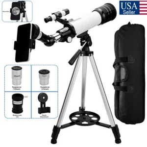 Telescope 70mm Aperture 400mm AZ Mount Astronomical Refracting Telescope Black - Picture 1 of 10