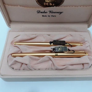 RARE Vintage Collectible DUKE Fountain & Roller Pen Pens 22K Gold Plated. New - Picture 1 of 9