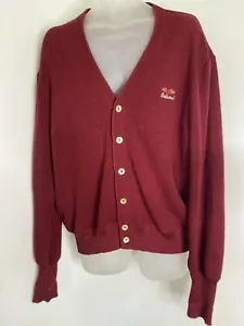 St. Croix Knits Cardigan Red Mens Size XLarge Pure Quanpaca Wool Baltusrol Vtg - Picture 1 of 21
