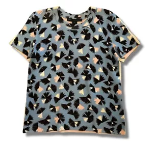 Marc By MARC JACOBS Pinwheel Blue Print Blouse Top Short Sleeve SMALL - Picture 1 of 6