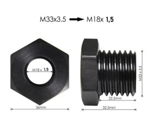Adapter für Drechselfutter drechseln Planscheibe M33x3,5 auf M18-1,5 ADAPTM18 - Bild 1 von 1