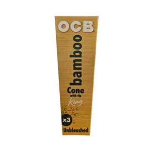 OCB Bamboo Unbleached King Cones, 3 Per Pack - Picture 1 of 1