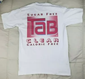 Vintag Sugar Free TAB Try It Not Wht You Think Cola T Shirt Single Stitch L RARE - Picture 1 of 12