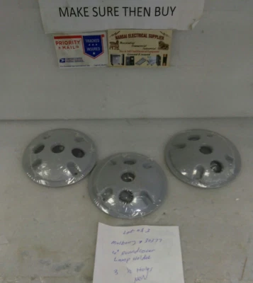 Lot of 3) Mulberry   /30377 4" /Round Cover Lamp Holder /3 1/2 Holes/new(l67loby - Image 1 of 3